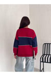 Yazı Detaylı Renk Bloklu Bisiklet Yaka 3 İplik Sweatshirt