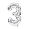34 inç Folyo Balon34 inç Gümüş 3 Rakam Folyo Balon 