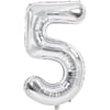 34 inç Folyo Balon34 inç Gümüş 5 Rakam Folyo Balon 