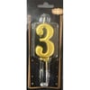 Mum Ve Meşale3 Rakamı Gold Mum 10'lu