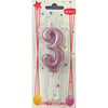 Mum Ve Meşale3 Rakamı Rose Mum 10'lu