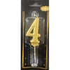 Mum Ve Meşale4 Rakamı Gold Mum 10'lu