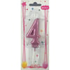 Mum Ve Meşale4 Rakamı Rose Mum 10'lu
