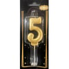 Mum Ve Meşale5 Rakamı Gold Mum 10'lu