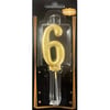 Mum Ve Meşale6 Rakamı Gold Mum 10'lu