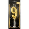 Mum Ve Meşale9 Rakamı Gold Mum 10'lu