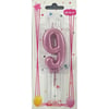 Mum Ve Meşale9 Rakamı Rose Mum 10'lu