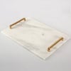 Bright Beyaz Mermer Sunum Tepsisi Dikdörtgen 35X25cm