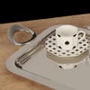 TepsiElit Medium Çelik Tepsi - Silver Kulp
