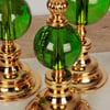 Globe Gold Düz 3 lü Dekoratif Kristal Küre - Yeşil