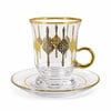 Çay BardaklarıKemer Kulplu 6 Lı Çay Seti Gold