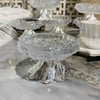Kristal Cam Ayaklı Lokumluk - Silver