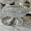 Kristal Cam Ayaklı Lokumluk - Silver