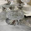 Kristal Cam Ayaklı Lokumluk - Silver