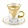 Çay BardaklarıLora Kulplu 6 Lı Çay Seti Gold - B