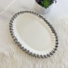 SunumlukRoyking Line Oval Sunum Tabağı - Gümüş