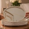 TepsiRoyking Oval Aynalı Tepsi 34 cm Gümüş