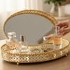 TepsiRoyking Oval Aynalı Tepsi 40 cm Gold