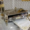 SunumlukSuntoza Dikdörtgen Isıtıcılı Servis Seti 3,4 Litre - Gold