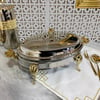 SunumlukSuntoza Oval Isıtıcılı Servis Seti 2,6 Litre - Gold