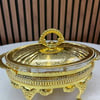 SunumlukWinterbach Calista Isıtıcılı Oval Küçük Sunumluk Gold