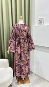 AHEL 8420 DESENLİ ŞİFON ELBİSE