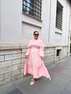 FUSHYA 2 ÇİZGİLİ PELERİN YAKA ELBİSE6197