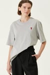 AÇIK GRİ BİSİKLET YAKA OVERSIZE T-SHIRT