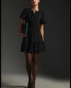 ANTHROPOLOGIE ORJ SİYAH KETEN MİNİ ELBİSE