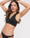 ASOS ORJ  SİYAH YAKA DANTEL ŞERİTLİ SPORCU SÜTYENİ