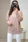 BEJ DÜŞÜK OMUZ UZUN KOL BASIC SWEATSHIRT