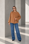 BEJ OVERSIZE KISA KAŞE CEKET