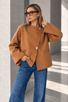 BEJ OVERSIZE KISA KAŞE CEKET