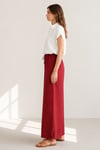 BORDO LASTİKLİ YÜKSEK BEL MODAL PANTOLON