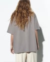 BRSHK ORJ GRİ BİSİKLET YAKA OVERSIZE T-SHIRT