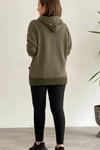 HAKİ UZUN KOL KAPÜŞONKU SWEATSHIRT