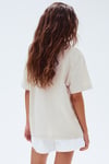 H&M ORJ EKRU BİSİKLET YAKA BASKILI T-SHIRT