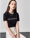 H&M ORJ SİYAH BASKILI BİSİKLET YAKA BASIC T-SHIRT