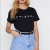 H&M ORJ SİYAH BASKILI BİSİKLET YAKA BASIC T-SHIRT
