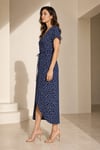 KOYU LACİVERT RAYON KRUVAZE ELBİSE