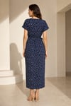 KOYU LACİVERT RAYON KRUVAZE ELBİSE