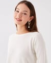 LCW ORJ KREM DESENLİ MEVSİMLİK BASIC KAZAK
