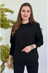 MARIQUITA ORJ SİYAH DÜŞÜK OMUZ UZUN KOLLU SWEATSHIRT