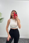 MASSİ MUADİL BEYAZ GENİŞ ASKILI CROP ATLET
