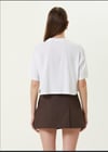 MIU MIU MODEL BEYAZ CROP OVERSIZE T-SHIRT