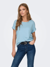 ONLY ORJ AÇIK MAVİ BİSİKLET YAKA BASIC T-SHIRT