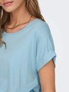 ONLY ORJ AÇIK MAVİ BİSİKLET YAKA BASIC T-SHIRT