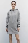 ORJ MARKA AÇIK GRİ KAPÜŞONLU SWEATSHIRT MİNİ ELBİSE