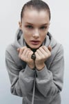 ORJ MARKA AÇIK GRİ KAPÜŞONLU SWEATSHIRT MİNİ ELBİSE