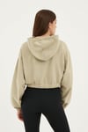 ORJ MARKA BEJ CROP KAPÜŞONLU SWEATSHIRT